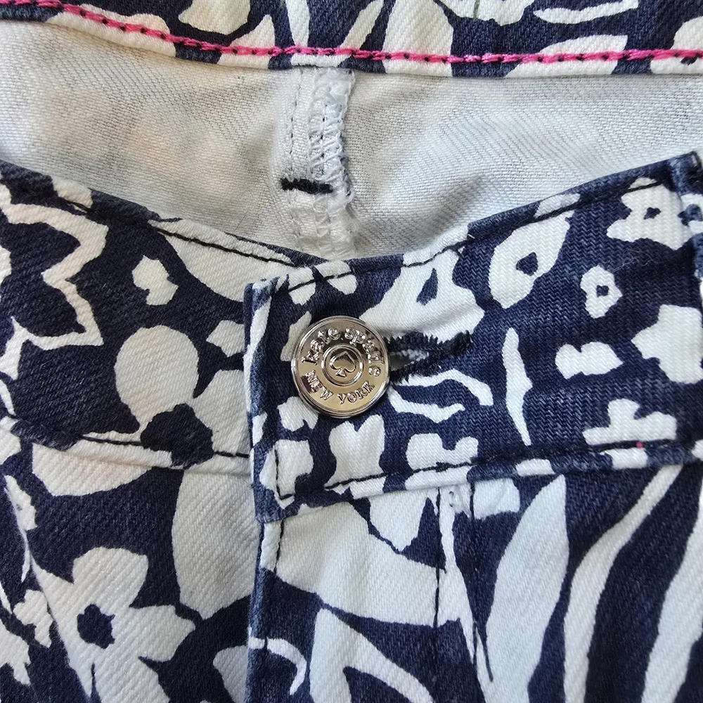 Kate Spade Navy and White Floral Jeans - Picture 2 of 9